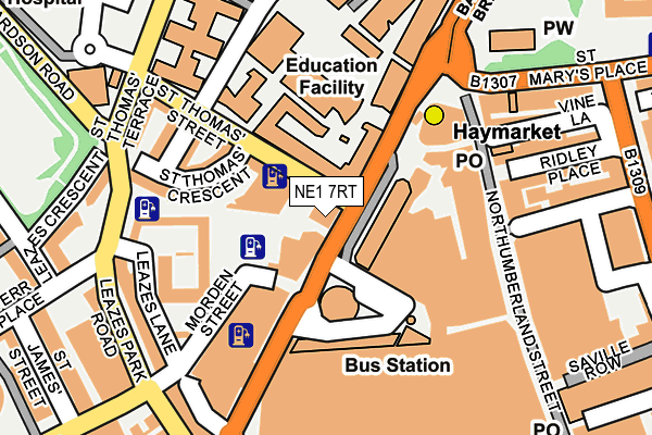 NE1 7RT map - OS OpenMap – Local (Ordnance Survey)