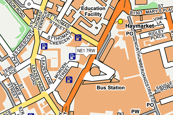 NE1 7RW map - OS OpenMap – Local (Ordnance Survey)