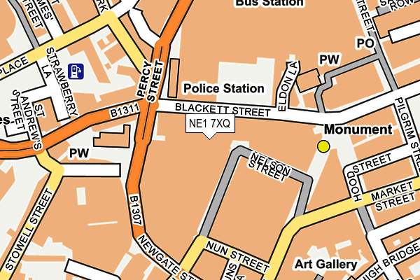 NE1 7XQ map - OS OpenMap – Local (Ordnance Survey)