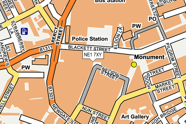 NE1 7XY map - OS OpenMap – Local (Ordnance Survey)