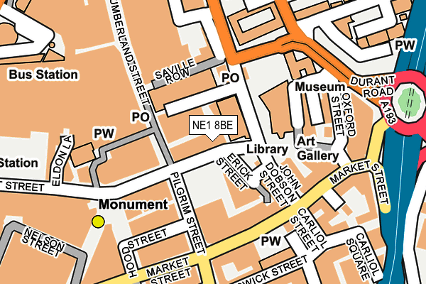 NE1 8BE map - OS OpenMap – Local (Ordnance Survey)