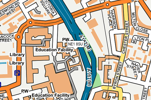 NE1 8SU map - OS OpenMap – Local (Ordnance Survey)