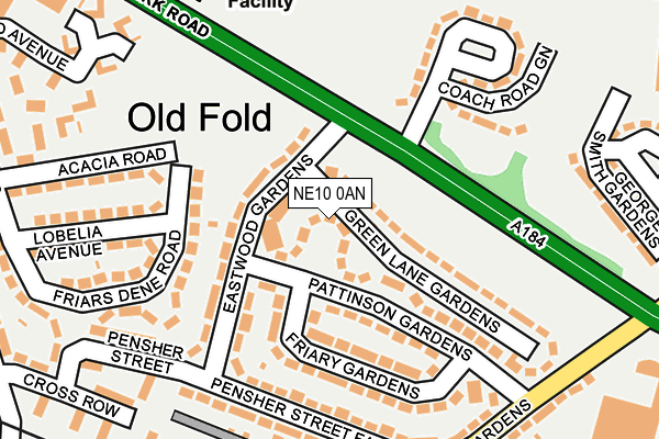 NE10 0AN map - OS OpenMap – Local (Ordnance Survey)