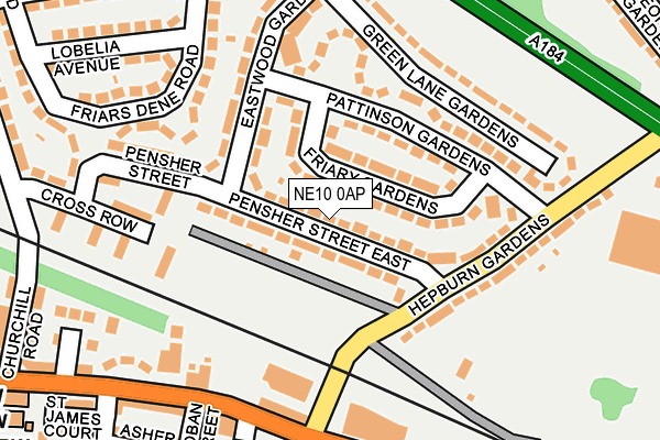 NE10 0AP map - OS OpenMap – Local (Ordnance Survey)