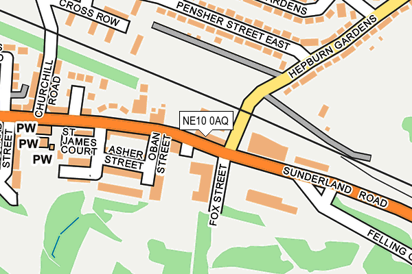 NE10 0AQ map - OS OpenMap – Local (Ordnance Survey)