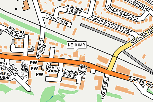 NE10 0AR map - OS OpenMap – Local (Ordnance Survey)