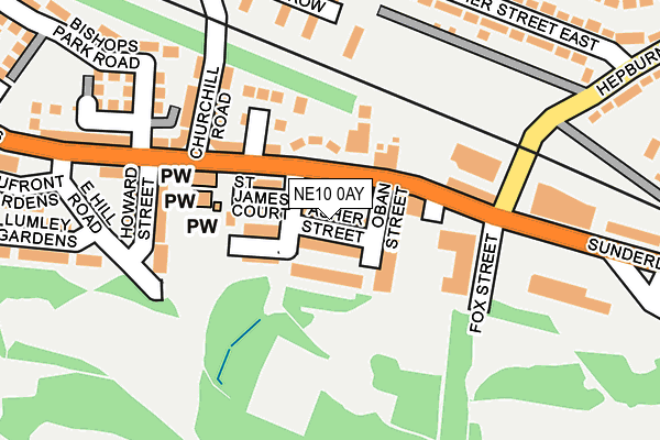 NE10 0AY map - OS OpenMap – Local (Ordnance Survey)
