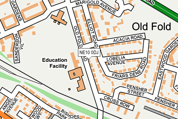 NE10 0DJ map - OS OpenMap – Local (Ordnance Survey)