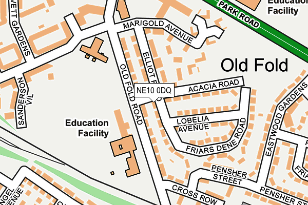 NE10 0DQ map - OS OpenMap – Local (Ordnance Survey)