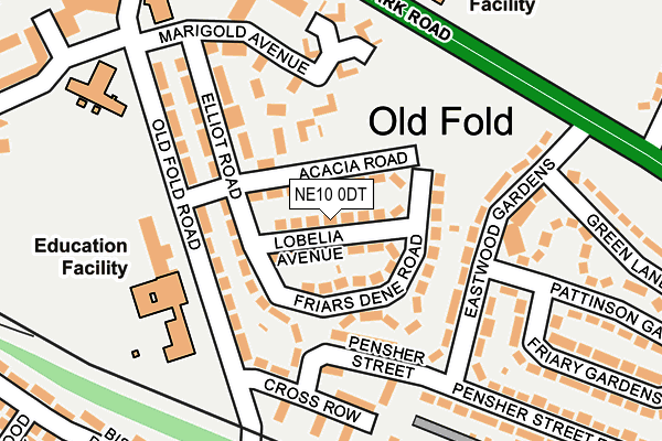 NE10 0DT map - OS OpenMap – Local (Ordnance Survey)