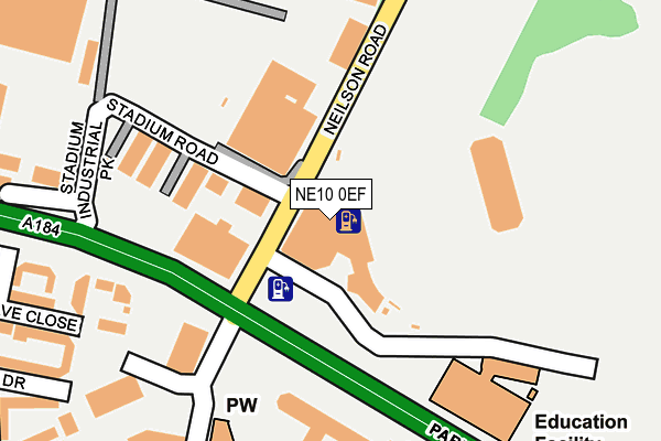 NE10 0EF map - OS OpenMap – Local (Ordnance Survey)
