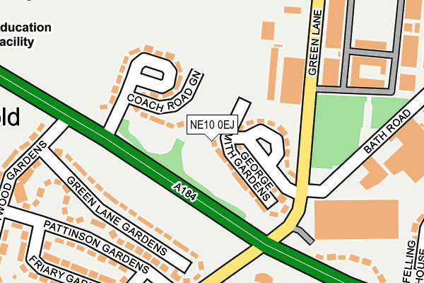 NE10 0EJ map - OS OpenMap – Local (Ordnance Survey)