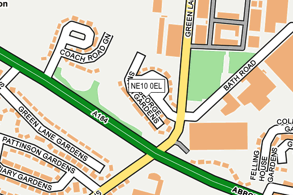 NE10 0EL map - OS OpenMap – Local (Ordnance Survey)