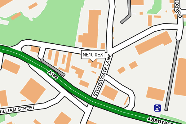 NE10 0EX map - OS OpenMap – Local (Ordnance Survey)