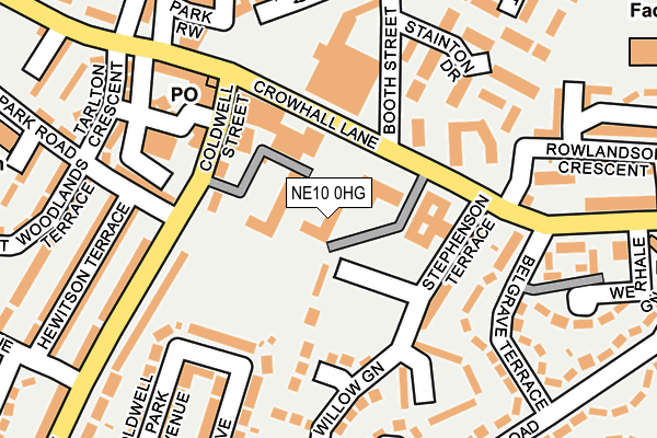 NE10 0HG map - OS OpenMap – Local (Ordnance Survey)