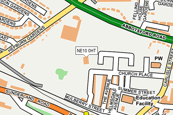 NE10 0HT map - OS OpenMap – Local (Ordnance Survey)