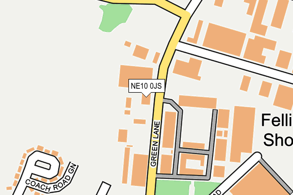 NE10 0JS map - OS OpenMap – Local (Ordnance Survey)