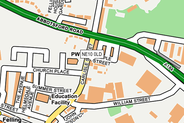NE10 0LD map - OS OpenMap – Local (Ordnance Survey)
