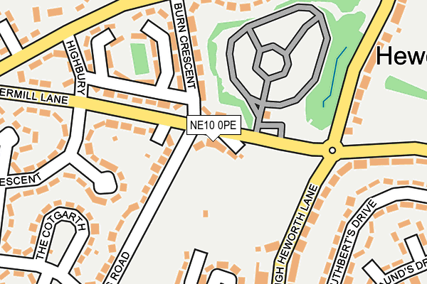 NE10 0PE map - OS OpenMap – Local (Ordnance Survey)