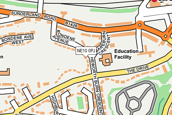 NE10 0PJ map - OS OpenMap – Local (Ordnance Survey)