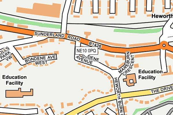 NE10 0PQ map - OS OpenMap – Local (Ordnance Survey)