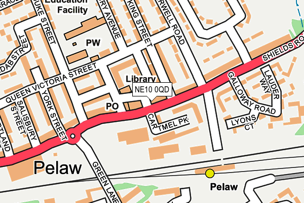 NE10 0QD map - OS OpenMap – Local (Ordnance Survey)