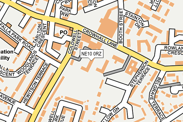 NE10 0RZ map - OS OpenMap – Local (Ordnance Survey)