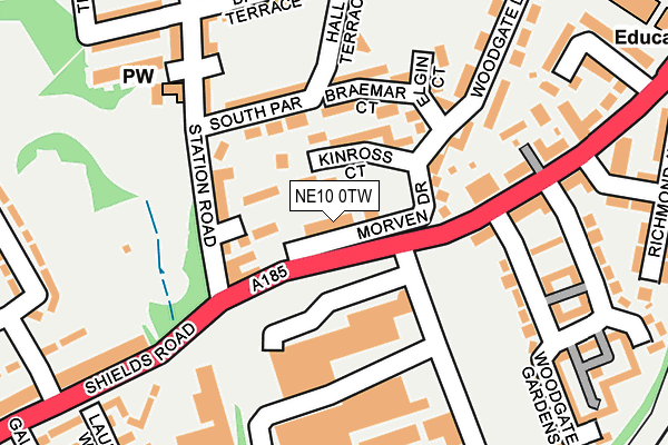 NE10 0TW map - OS OpenMap – Local (Ordnance Survey)