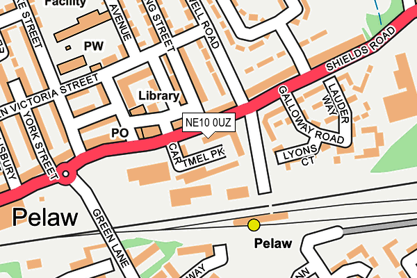 NE10 0UZ map - OS OpenMap – Local (Ordnance Survey)
