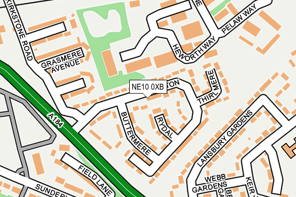 NE10 0XB map - OS OpenMap – Local (Ordnance Survey)