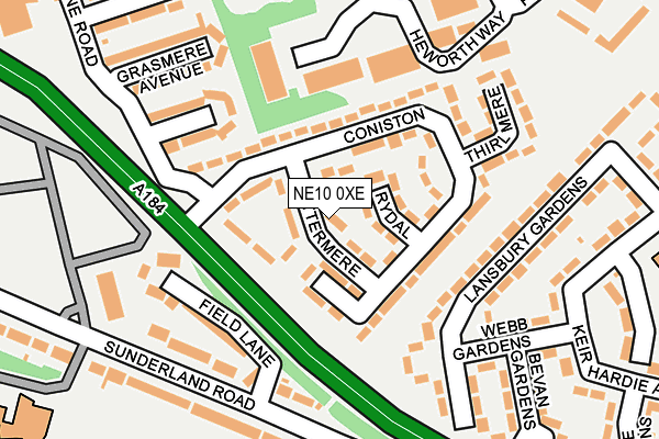 NE10 0XE map - OS OpenMap – Local (Ordnance Survey)