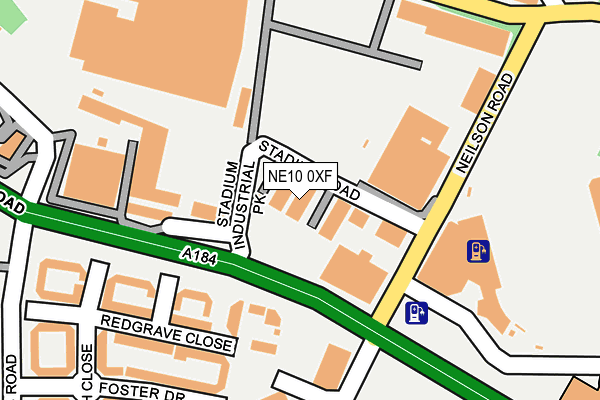 NE10 0XF map - OS OpenMap – Local (Ordnance Survey)