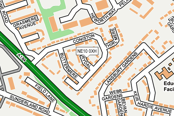 NE10 0XH map - OS OpenMap – Local (Ordnance Survey)