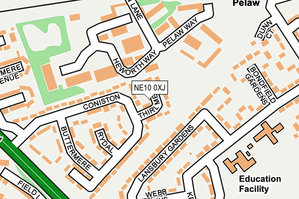 NE10 0XJ map - OS OpenMap – Local (Ordnance Survey)
