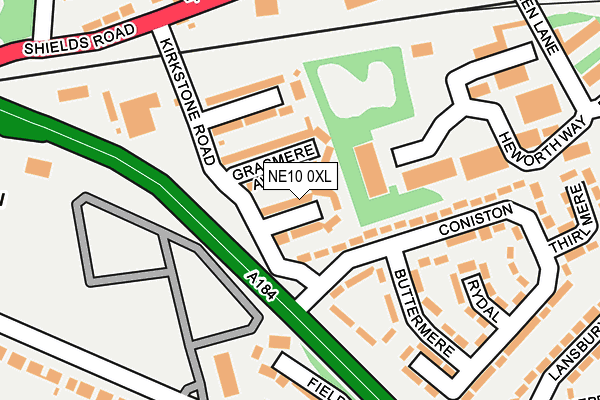 NE10 0XL map - OS OpenMap – Local (Ordnance Survey)