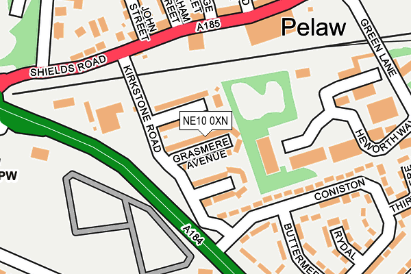 NE10 0XN map - OS OpenMap – Local (Ordnance Survey)