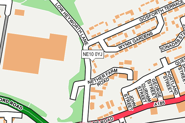 NE10 0YJ map - OS OpenMap – Local (Ordnance Survey)
