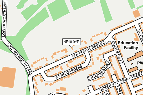 NE10 0YP map - OS OpenMap – Local (Ordnance Survey)