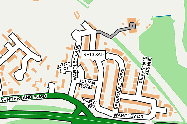 NE10 8AD map - OS OpenMap – Local (Ordnance Survey)