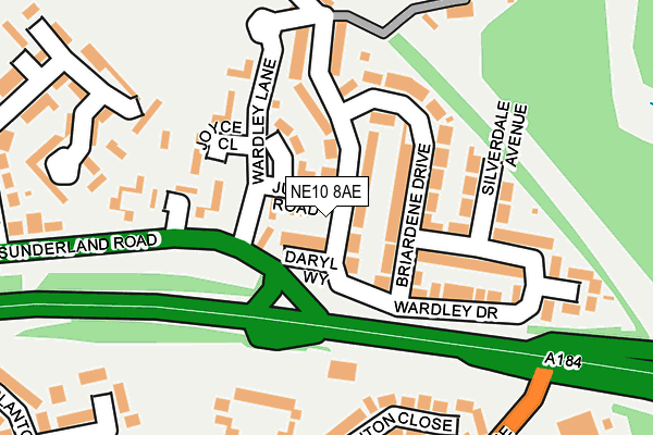 NE10 8AE map - OS OpenMap – Local (Ordnance Survey)
