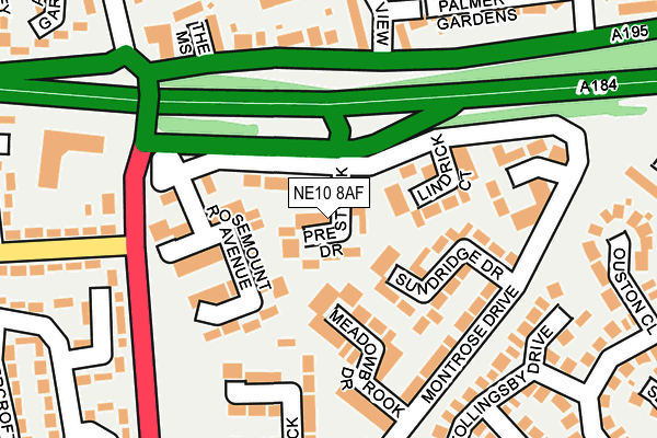 NE10 8AF map - OS OpenMap – Local (Ordnance Survey)