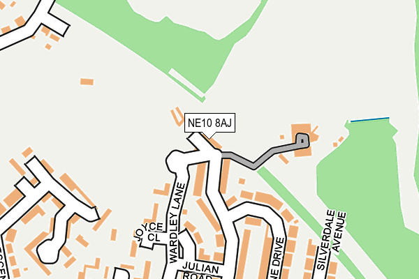 NE10 8AJ map - OS OpenMap – Local (Ordnance Survey)