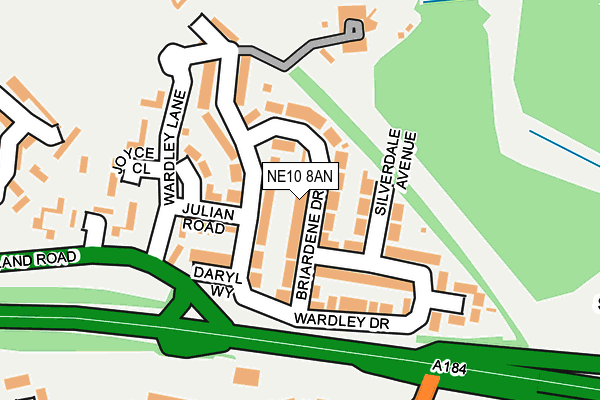 NE10 8AN map - OS OpenMap – Local (Ordnance Survey)