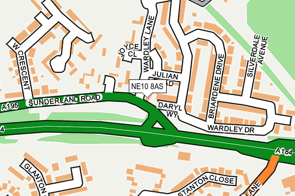 NE10 8AS map - OS OpenMap – Local (Ordnance Survey)