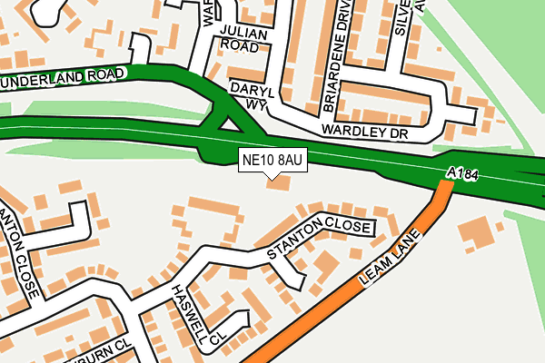 NE10 8AU map - OS OpenMap – Local (Ordnance Survey)