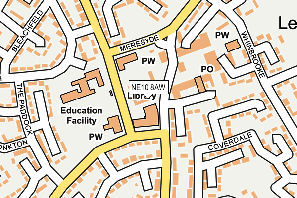 NE10 8AW map - OS OpenMap – Local (Ordnance Survey)