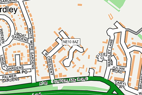 NE10 8AZ map - OS OpenMap – Local (Ordnance Survey)
