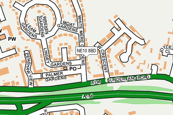 NE10 8BD map - OS OpenMap – Local (Ordnance Survey)