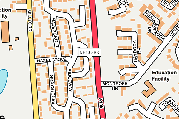 NE10 8BR map - OS OpenMap – Local (Ordnance Survey)