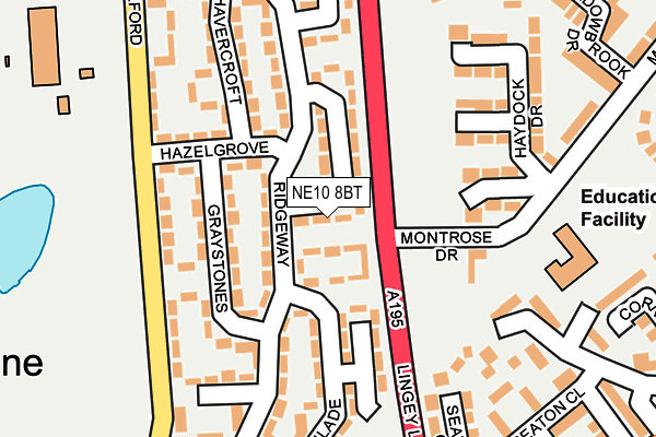 NE10 8BT map - OS OpenMap – Local (Ordnance Survey)